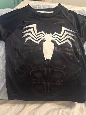 Marvel Black Tee with White Spider Emblem